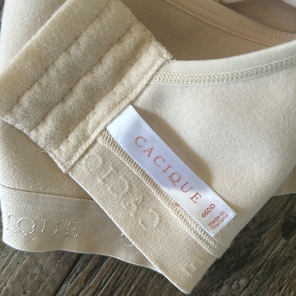 🌟CACIQUE BEIGE🌟 UNLINED 🌟NO-WIRE BRA, SIZE 46DD - Picture 10 of 16